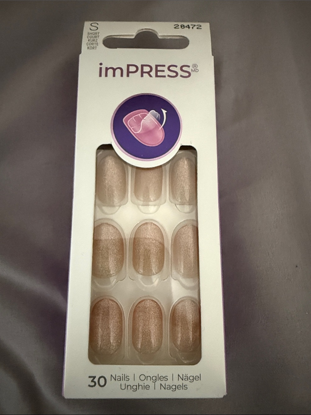 Shimmery nude press on nails